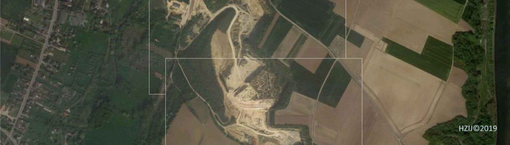 Satellietfoto van groeve Marnebel bij Eben Emael