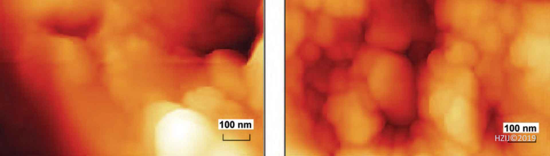 Atomic Force Microscope afbeelding van nano kwarts (Lindgreen et al., 2011).